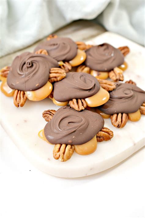 homemade-turtle-candy-with-pecans-and-caramel image