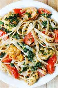 shrimp-tomato-spinach-pasta-in-garlic-butter-sauce image