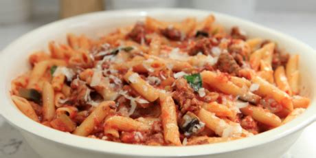 best-sweet-sausage-and-eggplant-penne-recipes-food image