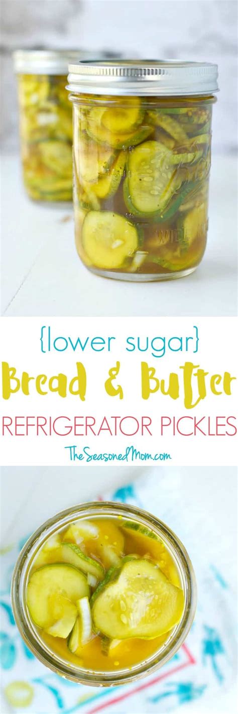 lower-sugar-bread-and-butter-refrigerator-pickles image