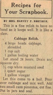 cabbage-relish-vintage-recipe-clipping image