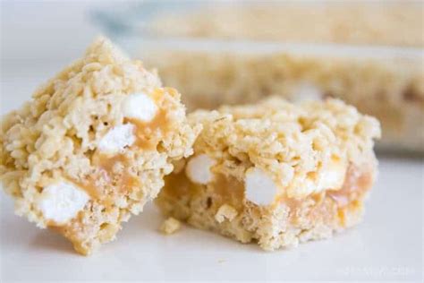 triple-layer-caramel-stuffed-rice-krispie-treats-so image