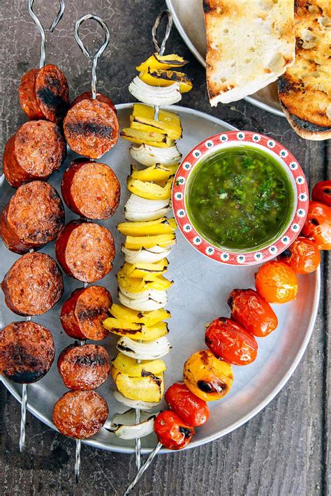 grilled-chorizo-kebabs-with-chimichurri-camping image