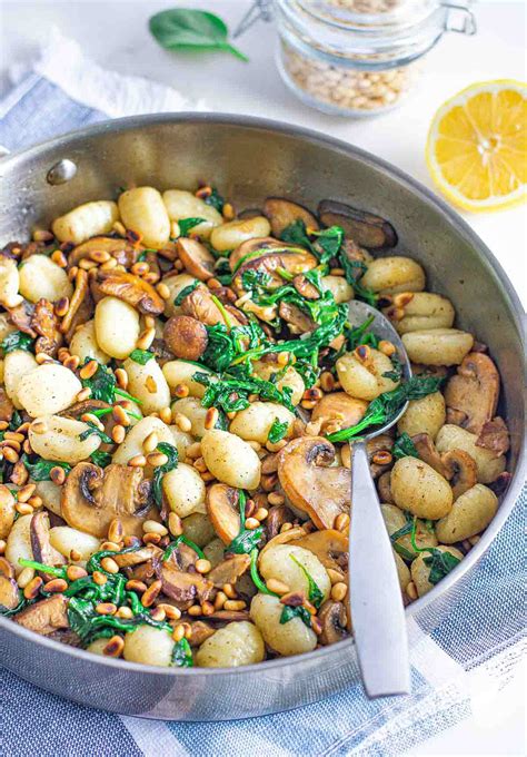 browned-butter-gnocchi-spinach-and-mushrooms image