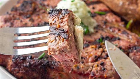 grilled-flat-iron-steak-with-blue-cheese-chive-butter image