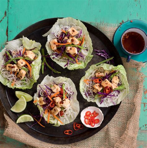 chilli-tofu-and-noodle-lettuce-wraps-healthy-food-guide image