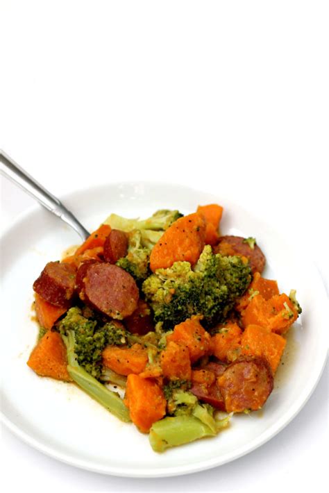 instant-pot-sausage-sweet-potatoes-and-broccoli image