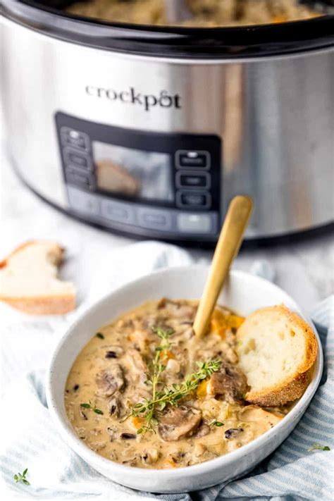 slow-cooker-mushroom-wild-rice-soup image