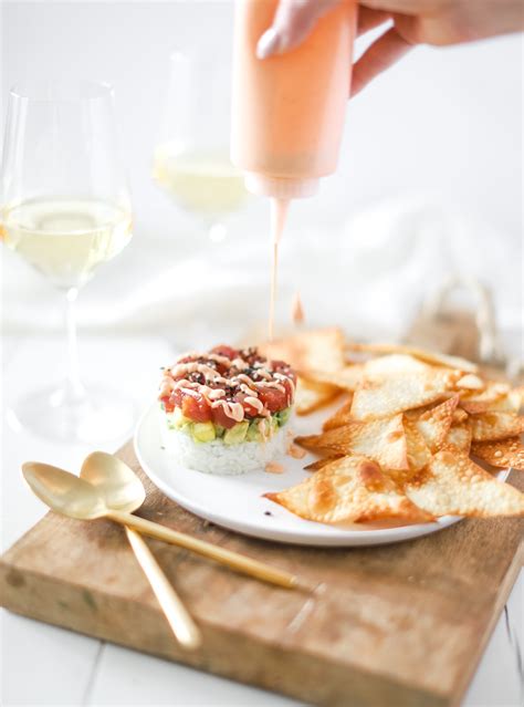 tuna-stack-with-wonton-chips-fraiche-living image