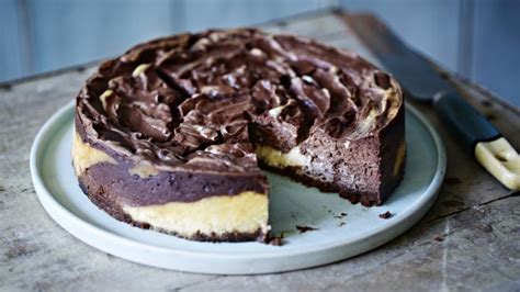 chocolate-ripple-cheesecake-recipe-bbc-food image