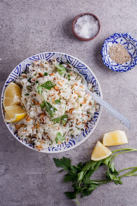 almond-lemon-and-parsley-pilaf-rice-simply-delicious image