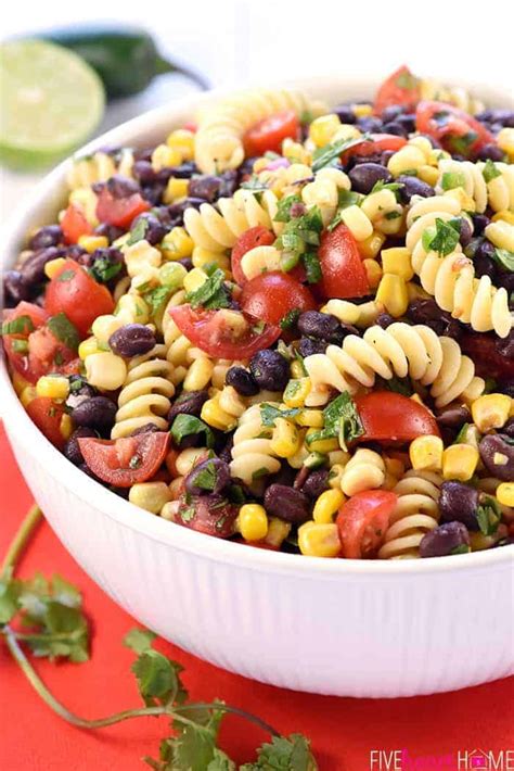 mexican-pasta-salad-fivehearthome image