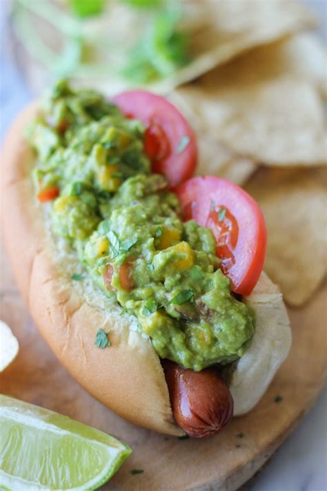 sriracha-guacamole-hot-dogs-damn-delicious image