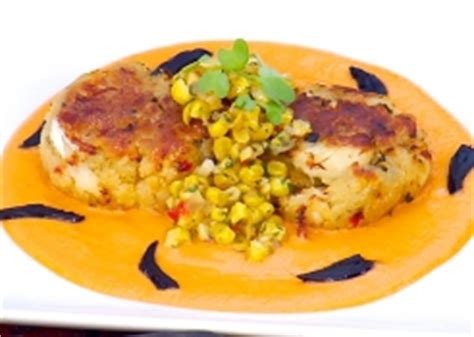seared-crab-cake-with-corn-relish-roasted image