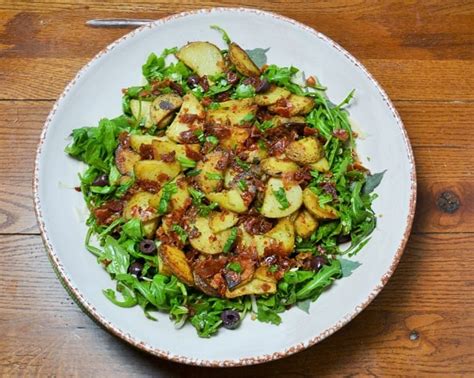 pan-roasted-potato-salad-with-arugula-and-crispy image