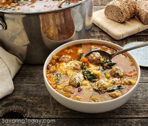 italian-minestrone-soup-with-savory-blue-cheese-meatballs image