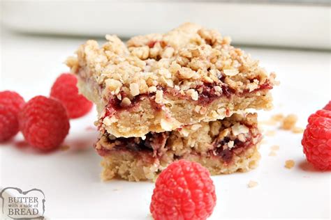 raspberry-oatmeal-bars-butter-with-a-side-of-bread image