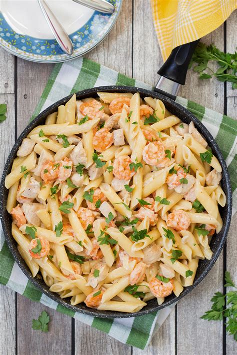the-best-chicken-and-shrimp-alfredo-pasta image