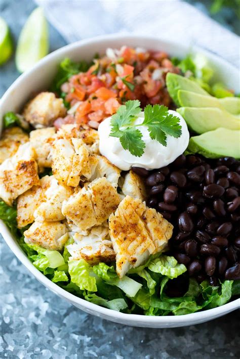 easy-healthy-fish-taco-salad-bowl-recipe-healthy image