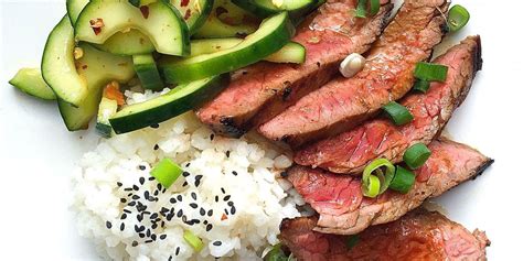 best-korean-style-grilled-flank-steak-with-sticky-rice image