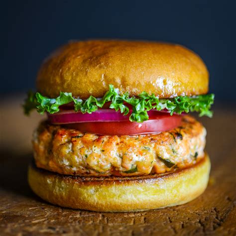 salmon-burgers-with-pickled-onion-and-lemon-garlic image