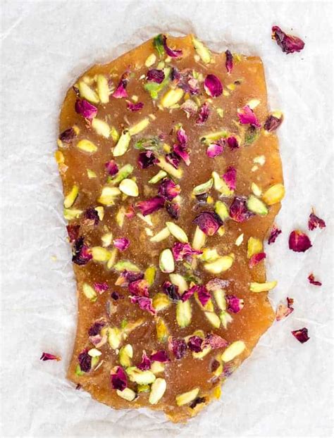 saffron-pistachio-cardamom-butter-toffee-with-rose image