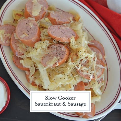 slow-cooker-sauerkraut-and-sausage-savory image