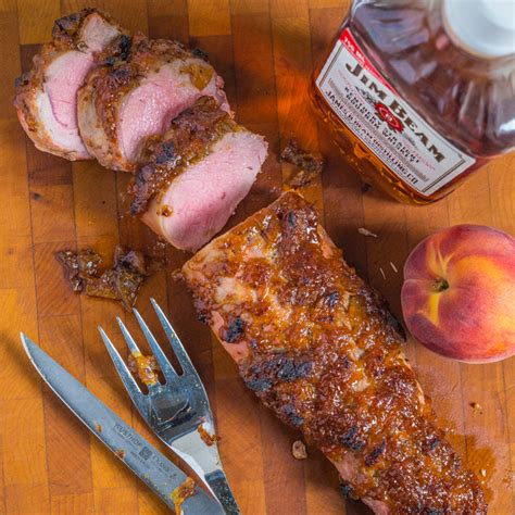 grilled-pork-tenderloin-with-peach-bourbon-glaze image