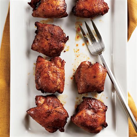 spicy-honey-brushed-chicken-thighs-recipe-myrecipes image