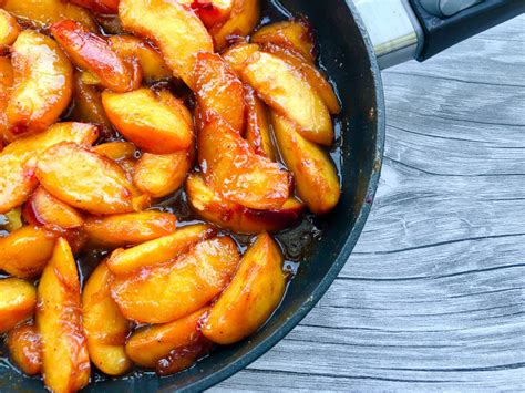 healthy-caramelized-skillet-peaches-clean-eating image