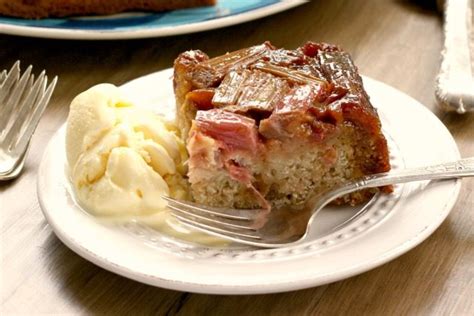 summery-rhubarb-upside-down-cake-dessert-ideas image
