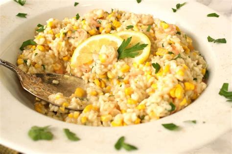 sweet-corn-risotto-with-shrimp-recipe-kudos image