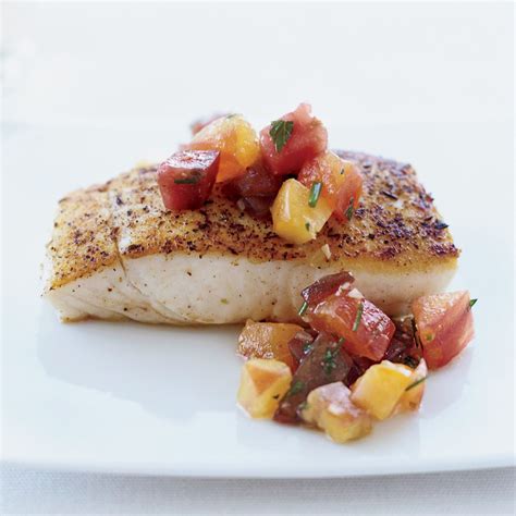 pan-seared-halibut-with-tomato-vinaigrette-food-wine image