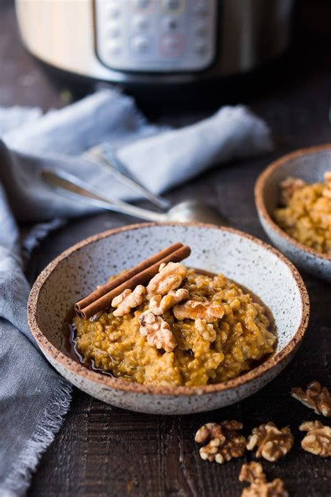 instant-pot-steel-cut-oats-with-pumpkin-and-walnuts image