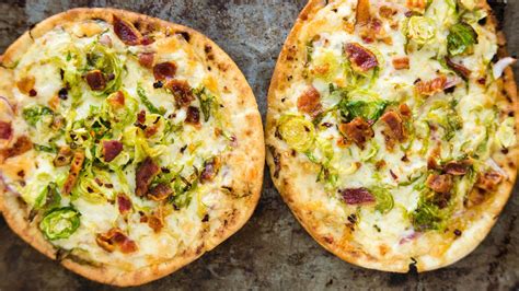 pita-pizza-with-brussels-sprouts-and-bacon image