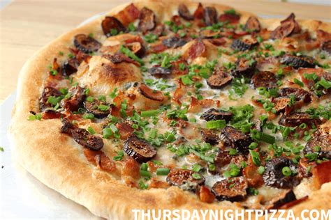 fig-and-bacon-pizza-with-blue-cheese-cream-and-chives image
