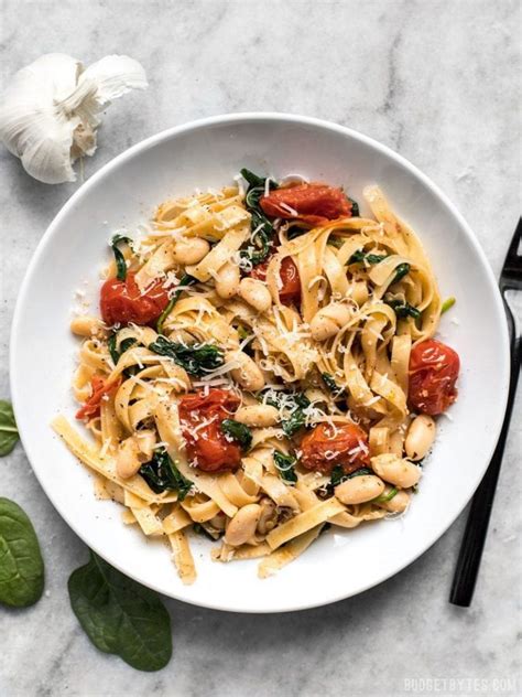 easy-tuscan-white-bean-pasta-recipe-budget-bytes image
