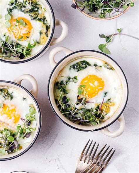 parmesan-baked-eggs-creamy-spinach-clean-food image