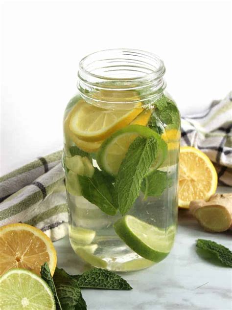 flavoured-water-with-lemon-mint-and-ginger-slow-the image