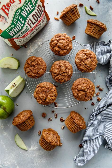 whole-wheat-apple-cinnamon-muffins-a-beautiful-plate image