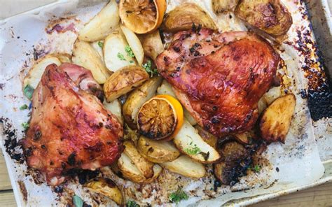 sheet-pan-lemon-roasted-turkey-thighs-potatoes image