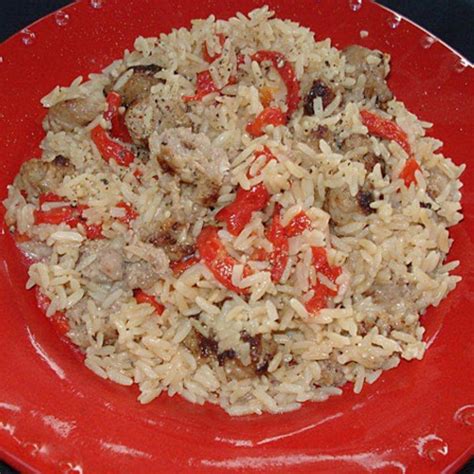 belly-warming-risotto-with-sausage-and-red-pepper image