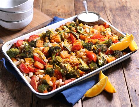 roast-squash-broccoli-tray-with-tahini-sauce-abel image