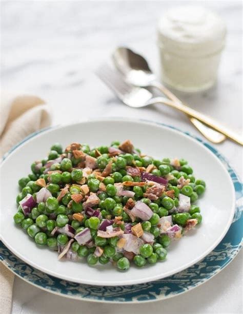 pea-salad-with-bacon-and-creamy-dressing-wellplatedcom image