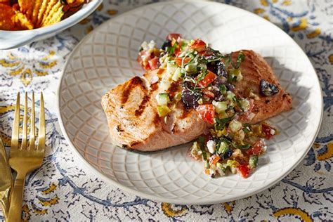 grilled-salmon-with-greek-salad-salsa-the image