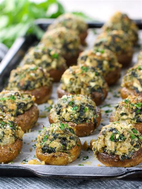 stuffed-mushrooms-with-spinach-feta-and-walnuts image