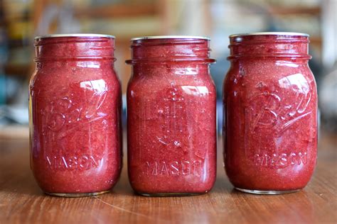 low-sugar-strawberry-rhubarb-jam-food-in-jars image