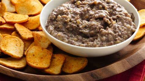 easy-black-bean-hummus-with-baguette-chips image
