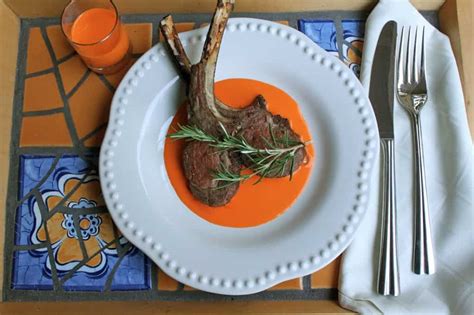 rack-of-lamb-with-red-bell-pepper-butter-sauce image