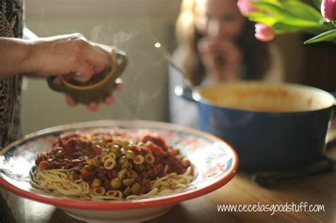 spaghetti-with-green-olives-cecelias-good-stuff image